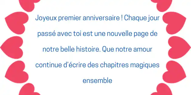 Joyeux 1er anniversaire de mariage