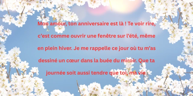 joyeux anniversaire mon amour texte touchant