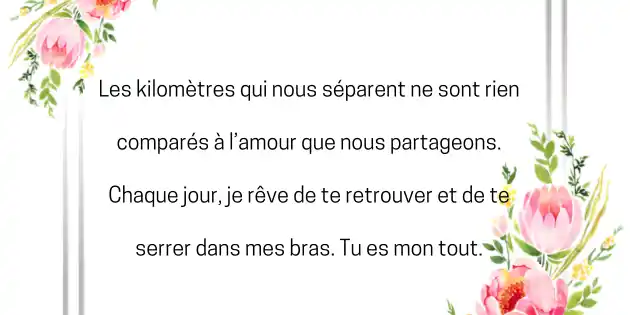 Lettres d'amour très touchantes à distance