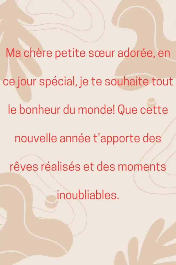 joyeux anniversaire petite soeur chérie