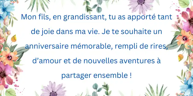 texte joyeux anniversaire mon fils 1 Émotions et Joie : Texte Joyeux Anniversaire Mon Fils