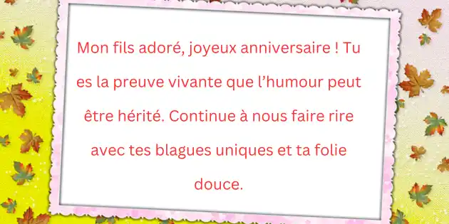 joyeux anniversaire mon fils texte touchant 2 Joyeux anniversaire mon fils humour