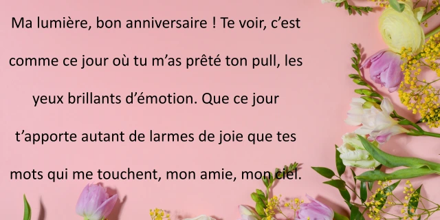 Fait Pleurer Texte Anniversaire Meilleure Amie Touchant