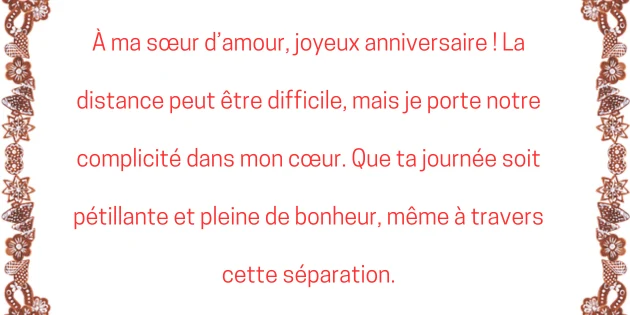 Joyeux Anniversaire Ma Sœur à Distance 