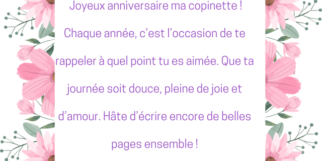 Meilleure Amie Joyeux Anniversaire Ma Copinette