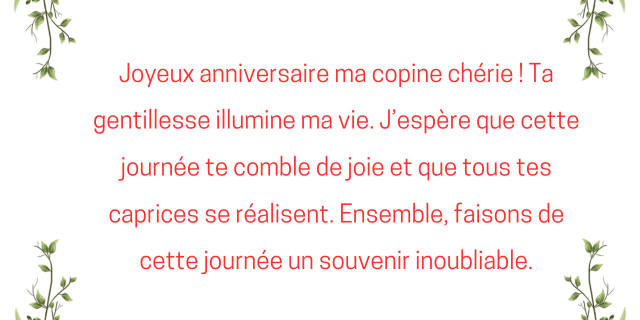 Joyeux Anniversaire Ma Copine Chérie