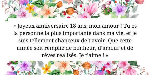 Joyeux Anniversaire 18 Ans Texte