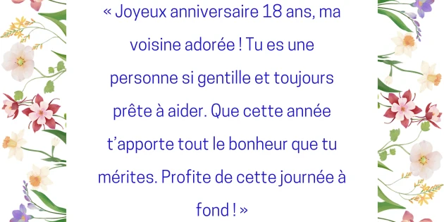 Joyeux Anniversaire 18 Ans Texte 1