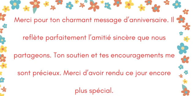Remerciement pour anniversaire WhatsApp 2 Modèle de remerciement pour anniversaire