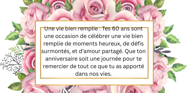 100+Joyeux Anniversaire 60 ans Femme vœux