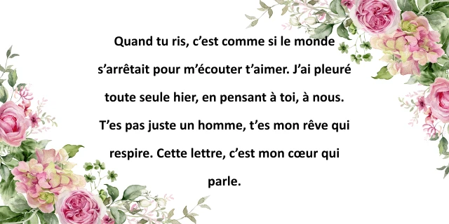 Lettre d’amour très touchante pour un homme