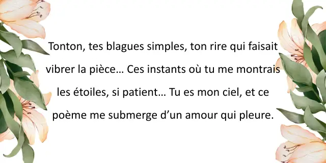 Poème pour un tonton formidable