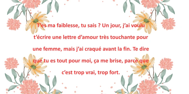 Lettres d’amour très touchante pour une femme