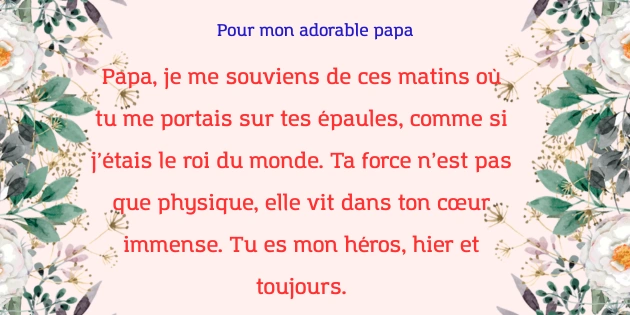 Papa Texte Touchant
