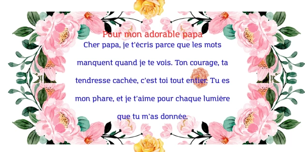 Lettre Pour Son Papa d’Amour