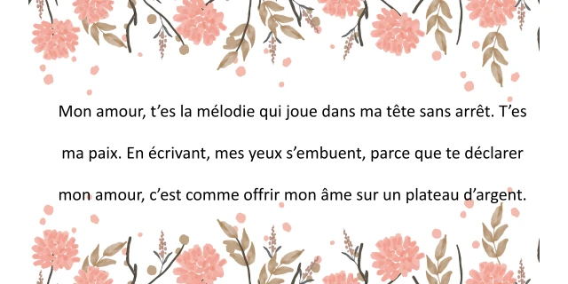 Déclarations d’amour pour lui