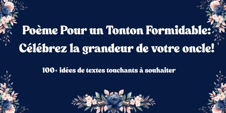 Poeme Pour un Tonton Formidable Celebrez la grandeur de votre oncle